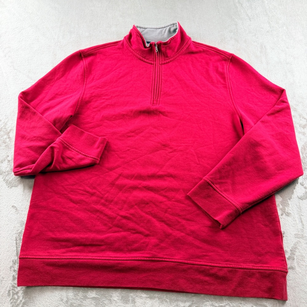 Club Room Men's XL Red Quarter Zip Pullover Sweatshirt